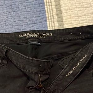 Black American eagle 18 short distressed super low jegging like new